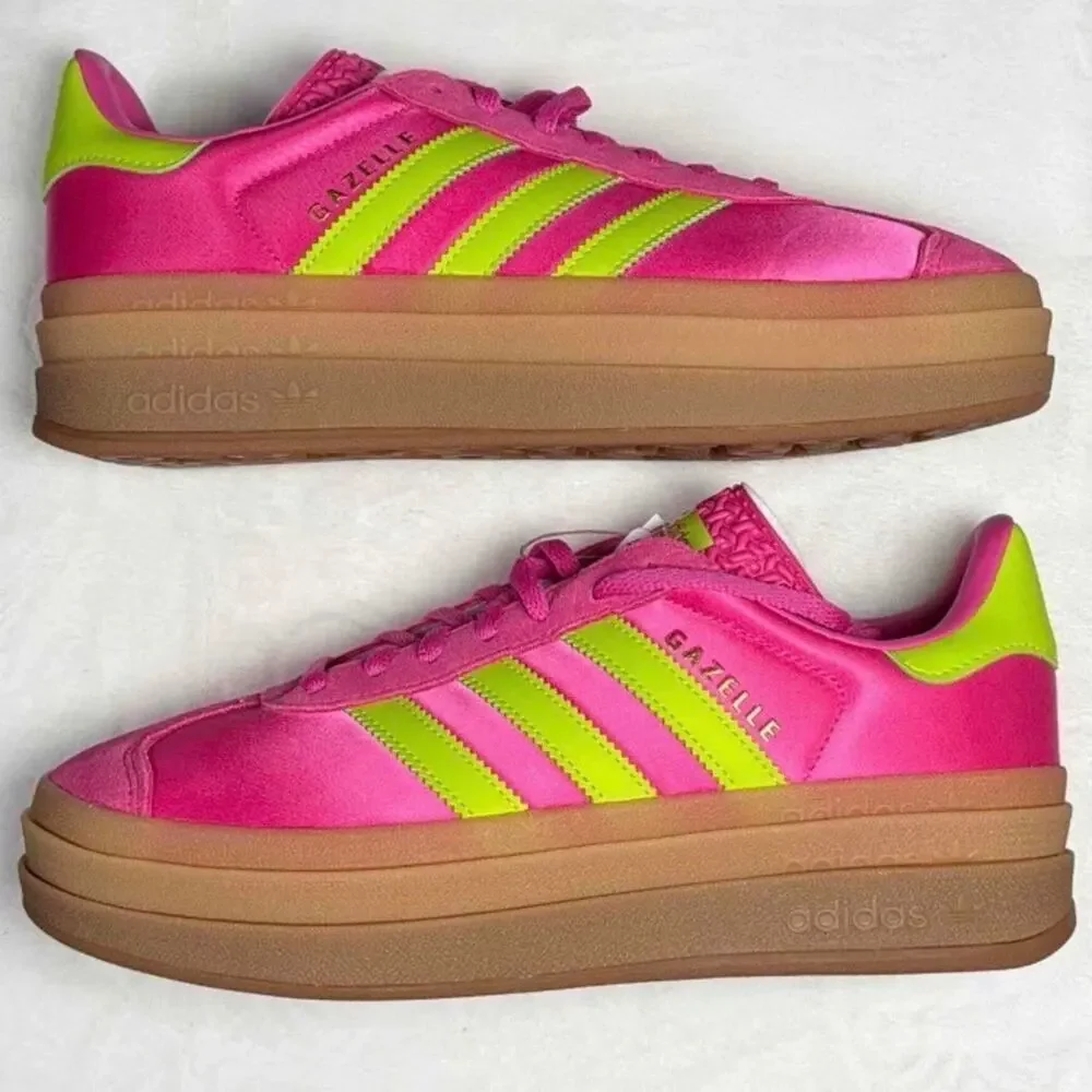 Adidas Gazelle Bold “Lucid Fuchsia Solar Slime Satin” | Women’s 8 | New w/ Box